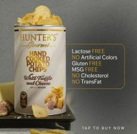 ฮันเตอร์ มันฝรั่งทอดกรอบรสทรัฟเฟิลขาวผสมชีส Hunters Gourmet Hand Cook Potato Chips White Truffle &amp; Cheese 150g