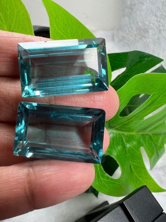 synthetic-baguette-อะความารีน-พลอย-culture-quartz-สี-swiss-aquamarine-16x27-มม-2-เม็ด-2-pieces-weight-79-กะรัต