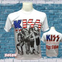 เสื้อวง Kiss วงร็อค ไม่มีตะเข็บข้าง คอฟิต ป้ายUS  เสื้อวินเทด เสื้อทัวร์ วงร็อคต่างประเทศ