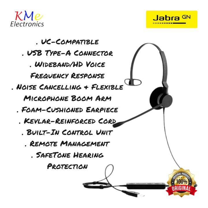 Jabra BIZ 2300 Mono USB TypeA Wired Headset Noise Cancelling
