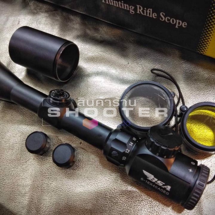 กล้อง-bsa-6-16x40aoeg-ปรับหลา-ซูมไกล-ไฟ-2-สี-มีท่อบังแสง-อุปกรณ์ครบ-แนะนำเลยครับ