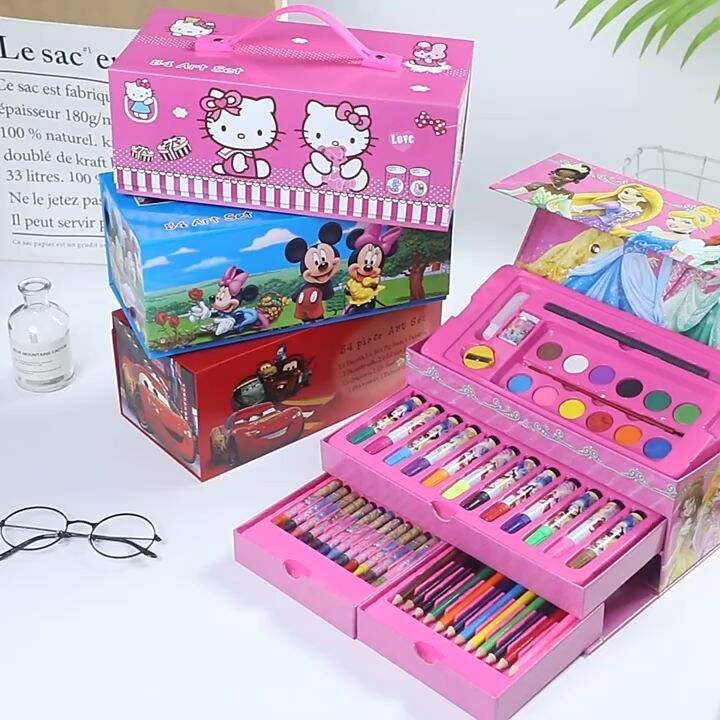 54 PCS Color Pencil Drawing Box Coloring Set For Children - PRINCESS ...
