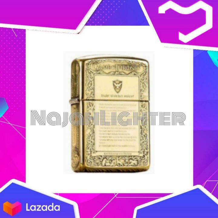 (Free Box) Korek Api Zippo Gold Game Of Thrones Original Made In USA / Mancis Unik Zippo Gold