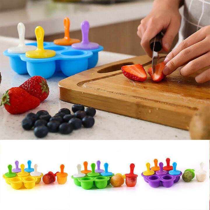Babies DIY Ice Cream Maker Baby Popsicle Molds Mini Ice Pop Maker for
