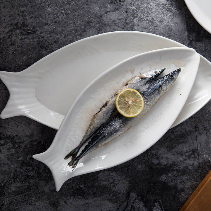 Creative Shaped Fish Plate Household Large Plate for Steamed Fish