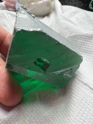 Emerald cubic zirconia 155 gram  35x32mm