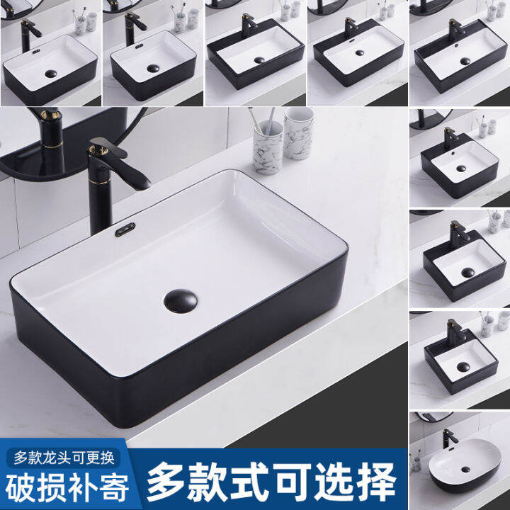 Nordic Simple Table Basin Ceramic Square Wash Basin Small Size Table