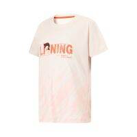 LI-NING เสื้อทีเชิ้ตแขนสั้นกันซีทรูเหงื่อซีรีส์ใส่วิ่งสำหรับเด็กโตผู้หญิงเสื้อวัฒนธรรมแขนสั้นเสื้อกีฬาแนวลำลอง ytst024