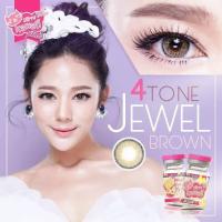 คอนแทคเลนส์ ธรรมชาติ รุ่น Mini Jewel 4 Tone มีสีเทา/ตาล Gray/Brown  มีค่าสายตาปกติ (0.00)