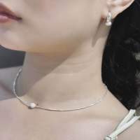 JIIRA one pearl necklace (2023) - Handcrafted hill tribe silver and fresh water pearl(white color) -สร้อยคอไข่มุกเดี่ยว เงินชาวเขากับไข่มุกน้ำจืดสีขาว