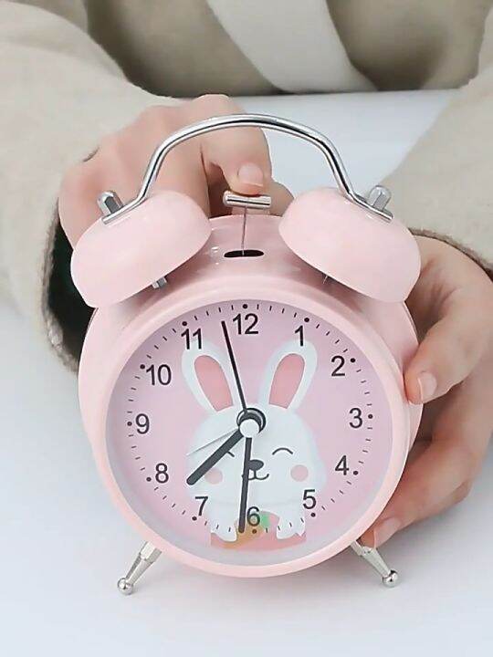 【Spot goods】4Inches Small Twin Bell Alarm Clock Cute Triangle Shape