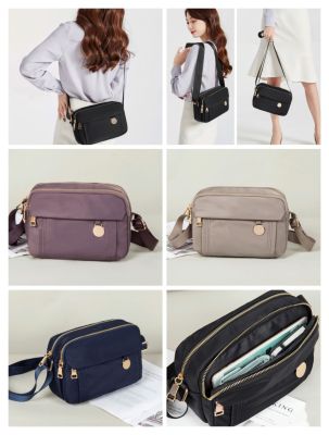 กระเป๋าสะพายข้าง สายปรับระดับได้ crossbodyสวย ขนาดกำลังดี วัสดุผ้าไนล่อนอ๊อกฟร็อด กันน้ำได้ 4สี ไซส์9.2" ราคา990.-