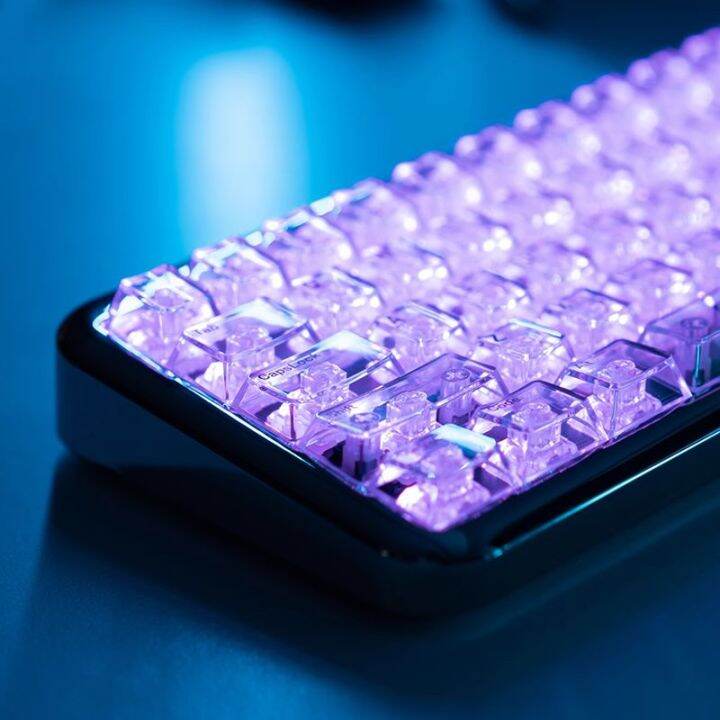 【Keycap Only】Fully transparent keycap shine through 125 Keys Cherry Profile PC material Silk