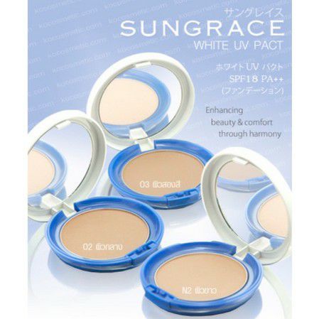 ราคาส่ง-sungrace-white-uv-pact-n-spf18-pa-แป้งซันเกรส-ไวท์-ยูวี