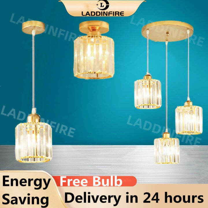 【Free Bulbs】 Nordic Modern Crystal Chandelier Light Pendant Light Drop