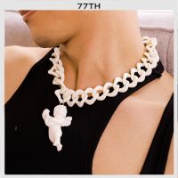 77th Angle white resin necklace