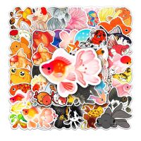 Waterproof Sticker♡- ̗̀ Goldfish ?  ??พร้อมส่ง??   สติกเกอร์ไดคัท ??? กันน้ำ  50 PCS