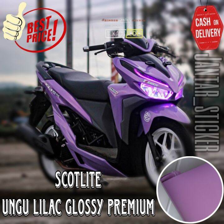 Sticker Skotlet Ungu Lilac Lebar 50 cm Skotlet Motor Ungu Taro Scotlet