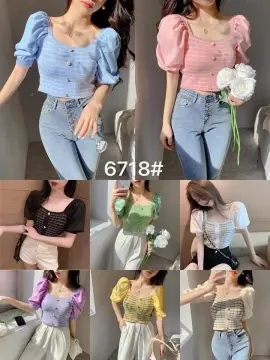 Shop Sexy Blue Blouse Crop Top with great discounts and prices online - Jan  2024