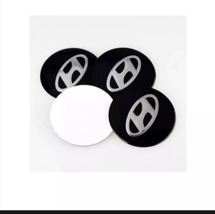 Hyundai 4pcs Wheel Center Hub Cap Stickers Decals 56mm Hub Center Cap Car rim Wheel Mags Emblem
