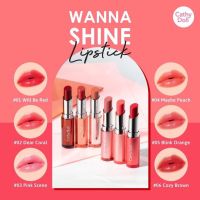 Wanna Shine 3g  Cathy Doll วันนาไชน์ลิปสติก  เคที่ดอลล์ ลิปสติกเนื้อวาว สัมผัสชุ่มชื่นเปลี่ยนริมฝีปากคล้ำให้ดูสุขภาพดี ฟื้นฟู ให้ริมฝีปากดูเปล่งปลั่ง