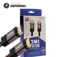 HDMI JiConext สายถัก HDMI 1.8 เมตร V. 2.0 UNIFLEX  อินเตอร์เฟซมัลติมีเดียความละเอียดสูง ความละเอียด 4K Ultra HD ความเร็วสูงสุด 18 Gbps * รองรับ Blu-Ray 4K, Smart 3D, Media PC, Game, Com * HDR ช่วงไดนามิกสูง