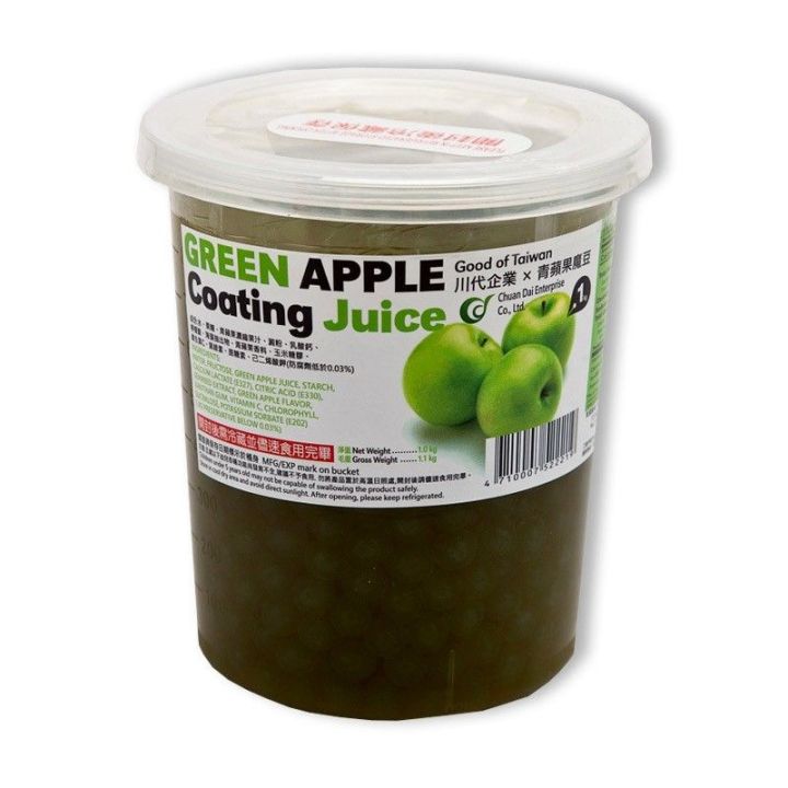 ฉวนไต้ วุ้นป๊อบ รสแอปเปิ้ลเขียว 1 กิโลกรัม coating juice 1000 g