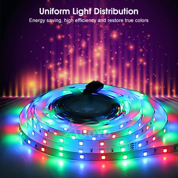 Auoyo Waterproof LED Strip Lighting Fairy Lights RGB LED Light Strip  Christmas Decorations for Home 2835 LED Tape Lights Color Changing Strip  Lights lampu led Hotel TV Background Christmas Home Party Birthday