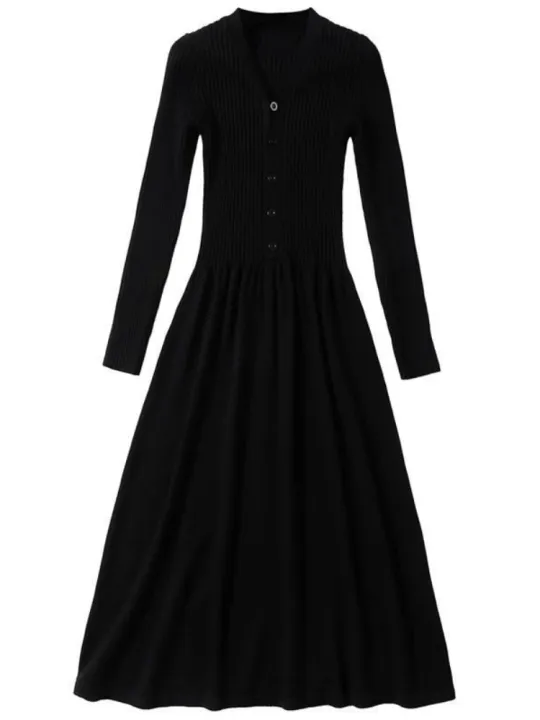 SlimFit Autumn and Winter French Style Socialite Inner Wear Black