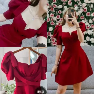Chân váy đỏ dáng xòe lưng cao CV07-12 | Thời trang công sở K&K Fashion