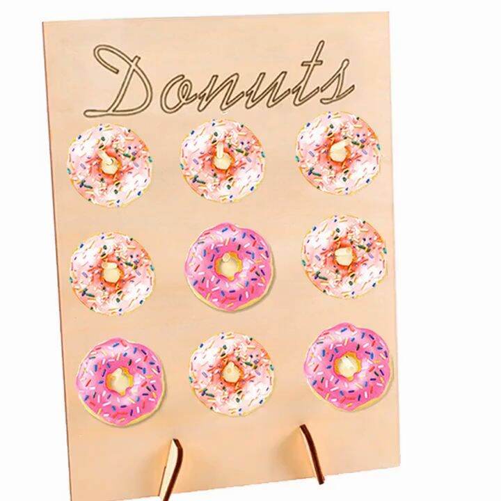 Donut Stand Wooden Display Donut Holder Candy Sweets Doughnut Rack for ...