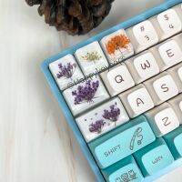 คีย์แคปดอกไม้ Floral keycaps เอมมี่เมจัส คีย์แคปเรซิ่น ปุ่มกดคีย์บอร์ด Handmade Keycap Artisan keycaps  resin