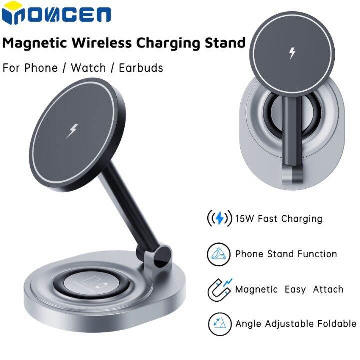 View of INOVAGEN Magnetic Wireless Charging Stand 15W Fast Charging Station ...