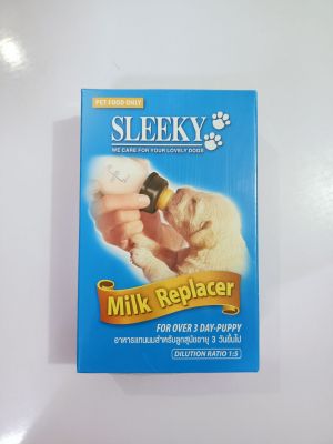 สลิคกี้[150กรัม]  อาหารแทนนมสำหรับชงเลี้ยงลูกสุนัขอายุ 3 วันขึ้นไป โปรดอ่านวิธีใช้รายละเอียดด้านหลังกล่อง