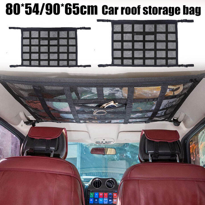 Car Ceiling Mesh Storage Bag Net Roof Cargo Pocket Universal Strong