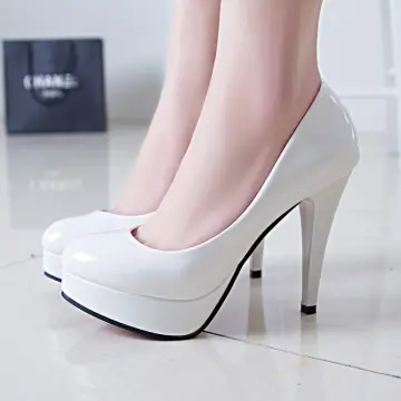 Cheap white hot sale platform heels