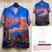 เสื้อฮาวายลายเกียวโตต่อลาย Kyoto ไซส์M-4XLอก40-60นิ้ว Limited edition ทำมาแค่99ตัว ผ้าไหมซาตินอิตาลี่?% ผ้านิ่มใส่สบายไม่ร้อน ใส่ได้ทั้งชายและหญิง