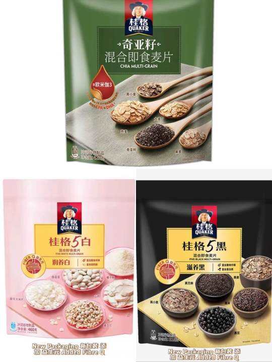 Quaker Oats Chia MultiGrain 420g/ Five White Multigrain Mix Oats 460g