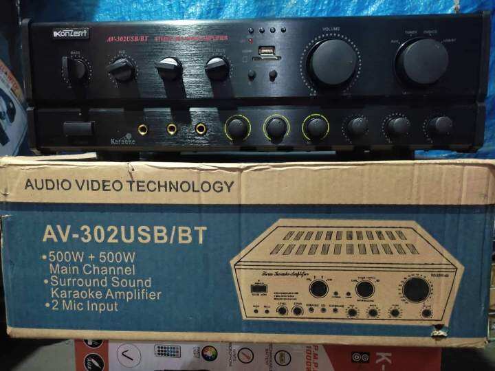 KONZERT AMPLIFIER AV302 USB/BLUETOOTH/1000 WATTS W/FREE MIC (PLATINUM