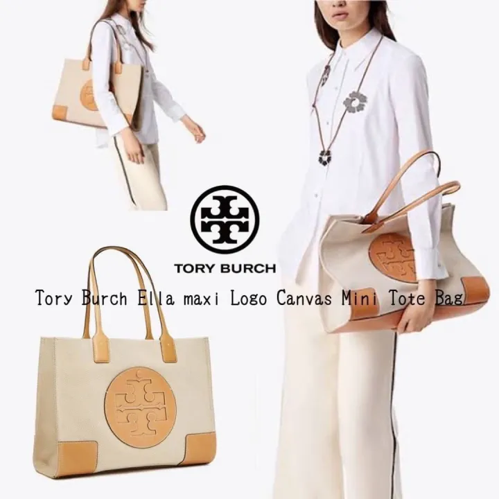 Tory Burch Ella maxi Logo Canvas Mini Tote Bag Collection 