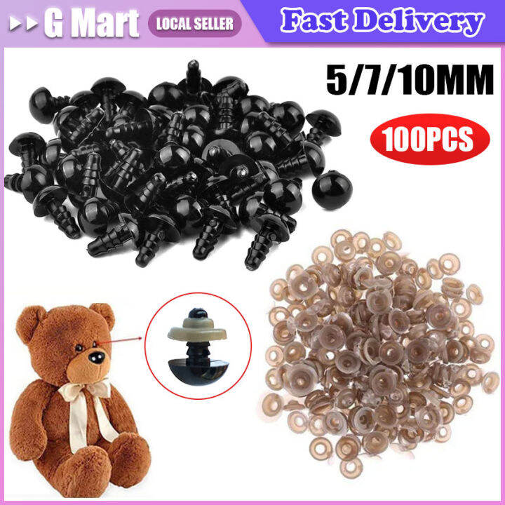 ⭐【LazTop Seller】【5/7/10 MM】100pcs Eyeball Nose Doll Accessories Black