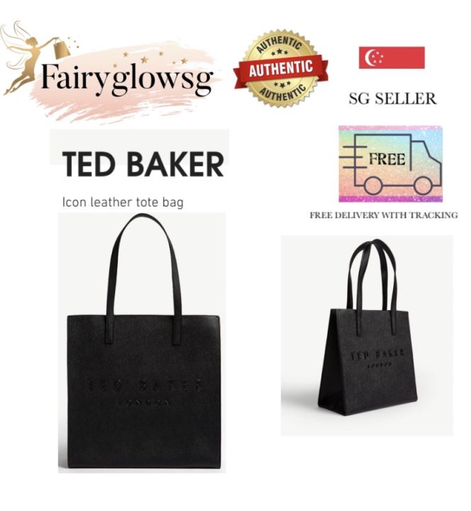 ⭐️AUTHENTIC⭐️Ted Baker Bag FAUX LEATHER Crosshatch Tote Shopper Bag / TED  BAKER Croccon Faux Leather Shopper Tote Bag