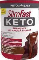 SlimFast Keto Shake Mix with Whey and Collagen Protein - 6 in Case, Fudge Brownie Batter Flavour