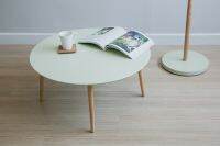 โต๊ะญี่ปุ่น โต๊ะกลม ปรับระดับได้ สำหรับวางของอเนกประสงค์ (สีเขียว) – Colorful table with height adjustable – Green color