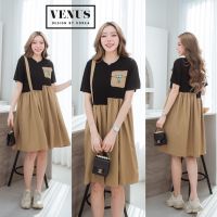 To-tone Dress เดรสทูโทน ช่วงชายแต่งผ้าลายสก๊อต งานสวยนะคะ ใส่สบายคะ ทรงปล่อยๆคะ แม๊ทกับรองเท้าผ้าใบก็เก๋คะ