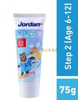 #ยาสีฟันสำหรับเด็กjordan toothpaste 75g step2 (age6-12yrs) อายุ6-12ขวบ
#สูตรปกป้องฟันแท้ โดยเฉพาะ ฟันแท้ที่เพิ่งขึ้นมาต้องการการปกป้องเป็นพิเศษ (Specifically formulated to protect the first permanent teeth)
#ปราศจากสารsulfate(0% SLS )