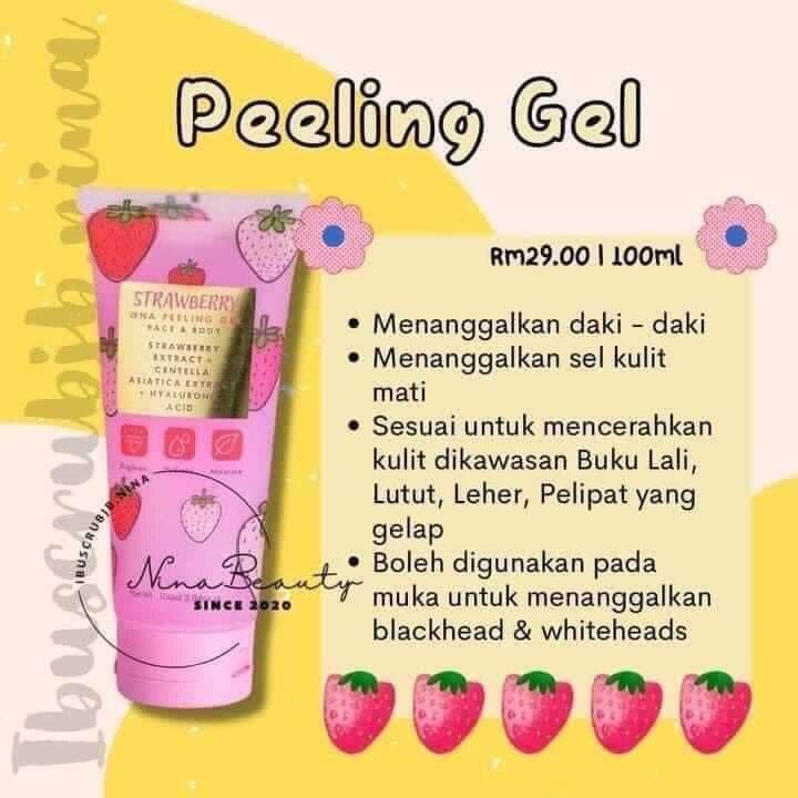 🍓Strawberry WNA PEELING GEL Face & Body by Nina Beauty Lazada