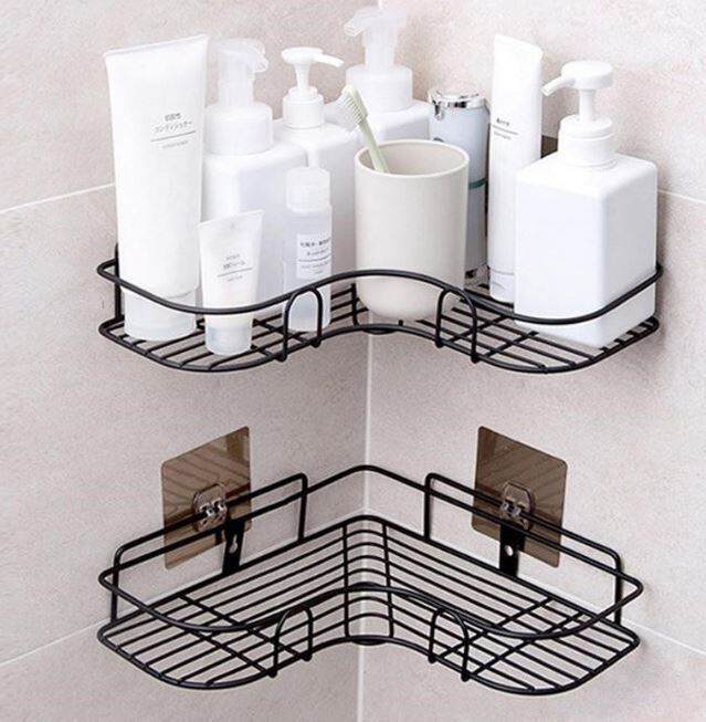 Corner Shelf Bathroom Kitchen Organizer Storage Rack Wall Hanging ...