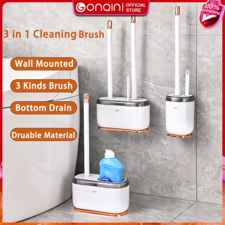 Toilet Brush Bracket Wall-mounted Bathroom Cleaning Brush Kit Holder Cleaner  Set - a