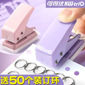 Powerful 0102 double-hole puncher binding machine loose-leaf clip small  student round hole ring hole manual 2-hole porous two-hole puncher a4 file  paper book puncher office stationery